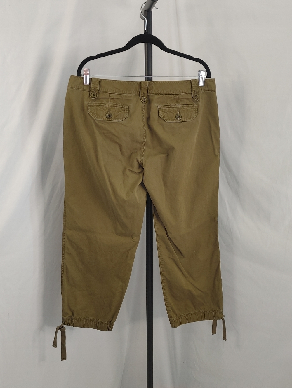 Lauren Ralph Lauren Petite Khaki Capri Pants Drawstring Hem Size 14P - Picture 8 of 11